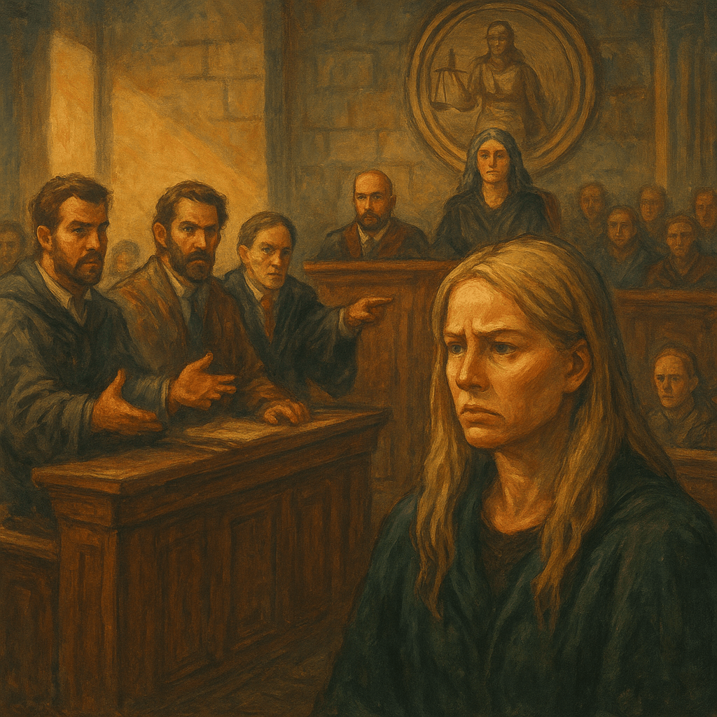 🔥 The Trial of the Frosted Veil – A Mythic Retelling of the Karen Read&nbsp;Saga