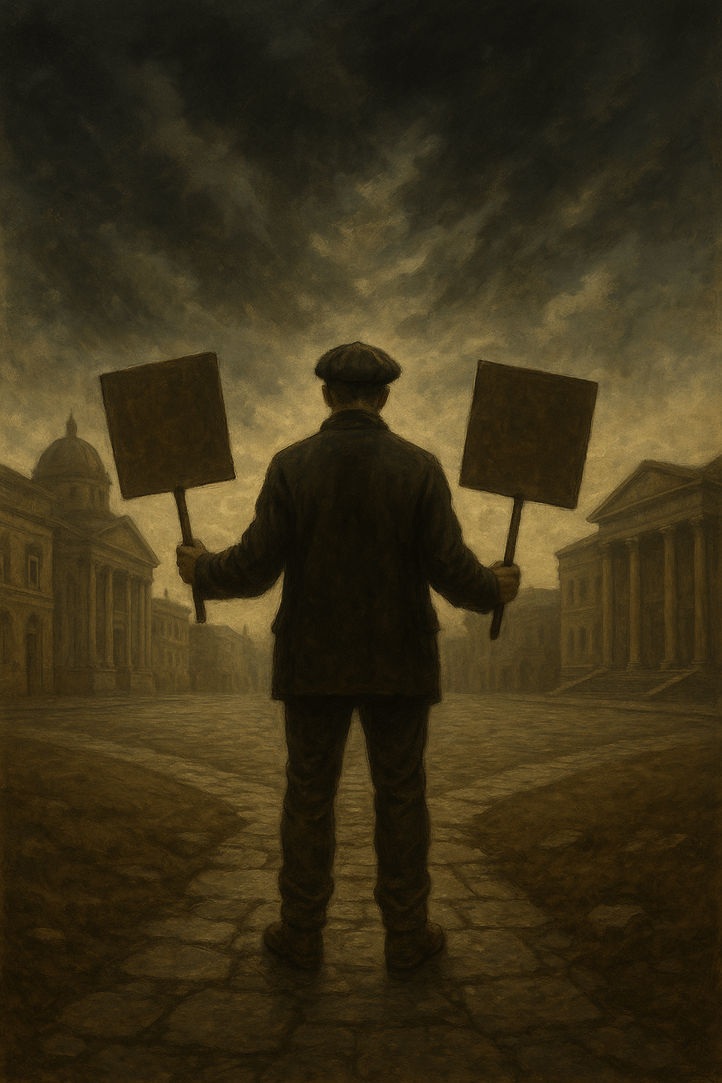 🧱 The Flat-Capped Watchman of Stockport – The Chronicles of One Man and His&nbsp;Placard